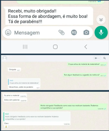 Depoimentos via WhatsApp