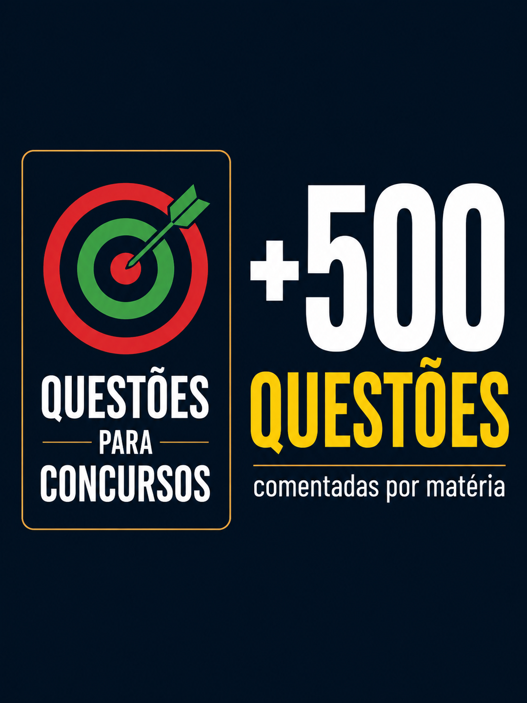 Capa do material com mais de 500 questões para concursos